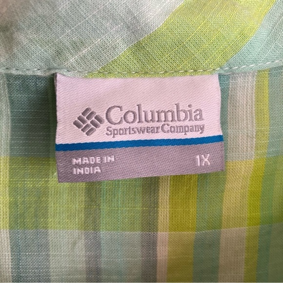 Columbia Camp Henry Shirt Tippet Plaid Roll-up Sleeve Casual Gauzy Hiking NWT 1X - Picture 15 of 16